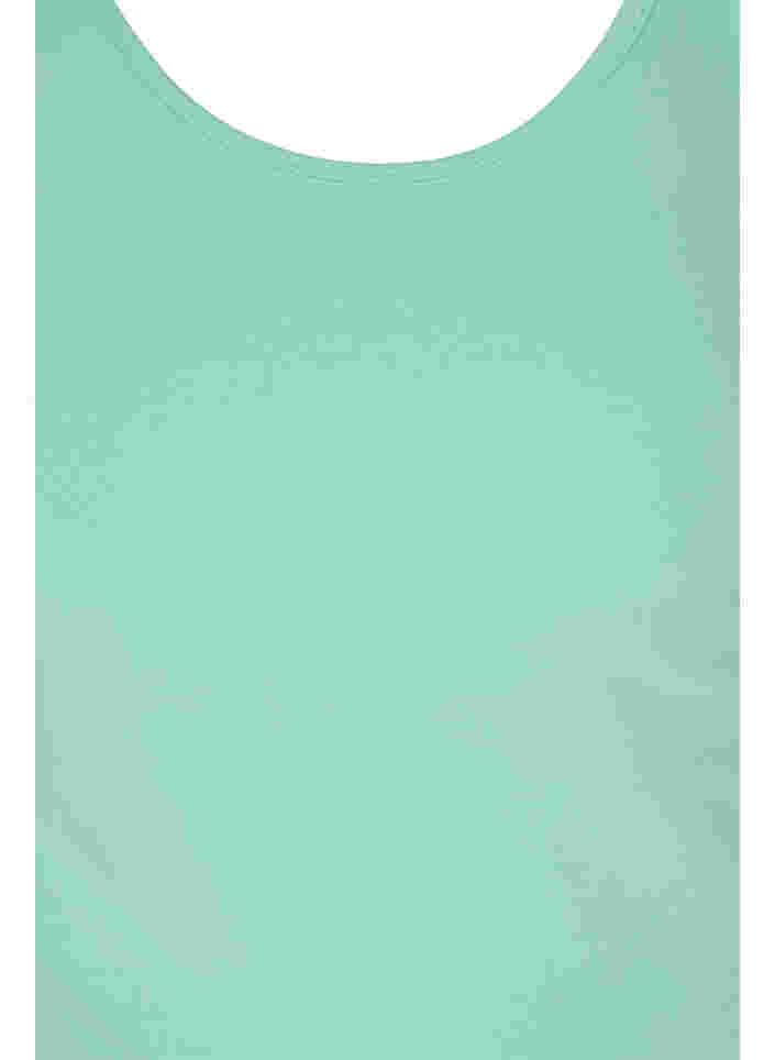 Ensfarvet basis top, Dusty Jade Green, Packshot image number 2