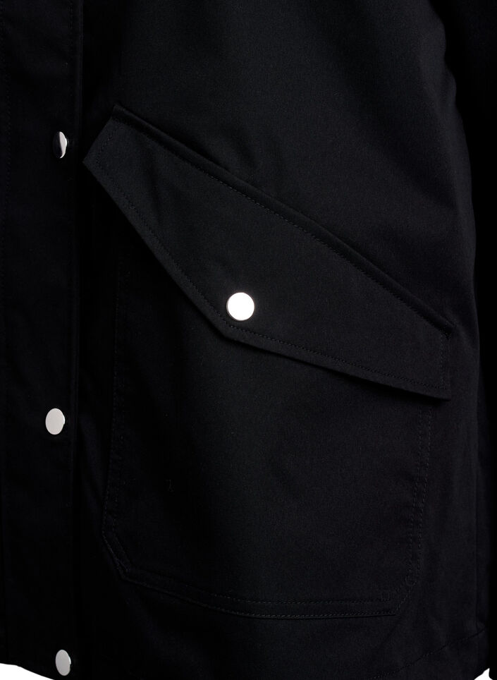 Kort for&aring;rsjakke med aftagelig h&aelig;tte, Sort, Packshot image number 3