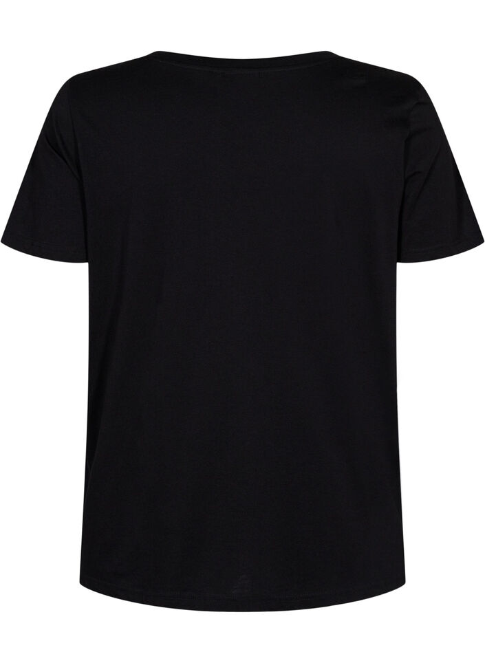 Trænings t-shirt med print, Black w. Pink A, Packshot image number 1