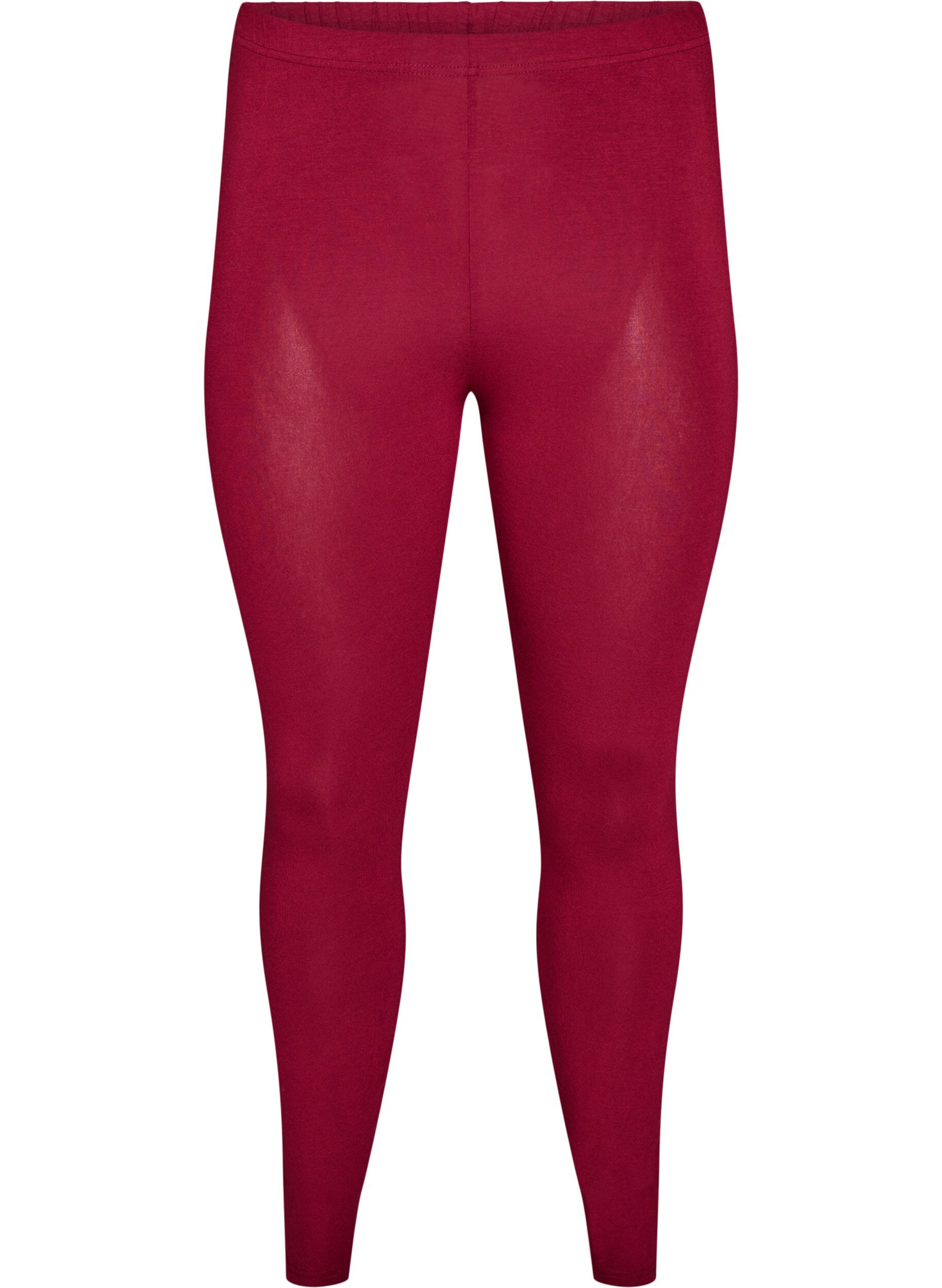 ZizziBasis leggings i viskose, R&oslash;d, Packshot image number 0
