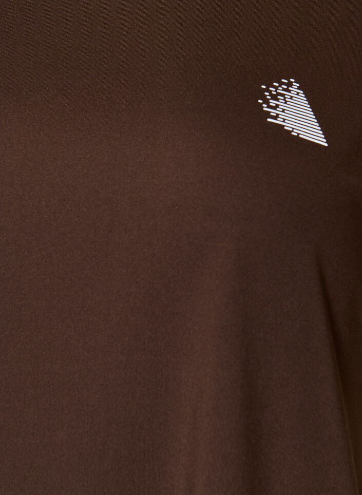 Ensfarvet tr&aelig;nings t-shirt, Brun, Packshot image number 2
