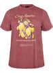 T-shirt i bomuld med frontprint og vasket look, R&oslash;d, Packshot image number 0