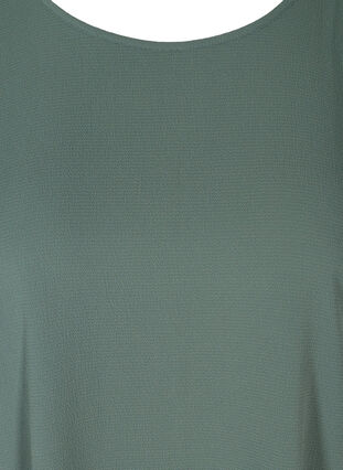 Bluse med korte ærmer og rund halsudskæring, Balsam Green, Packshot image number 2