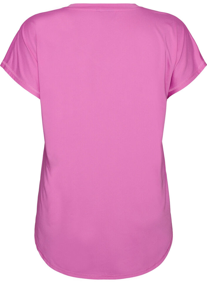 Kort&aelig;rmet tr&aelig;nings t-shirt med v-hals, Lilla, Packshot image number 1
