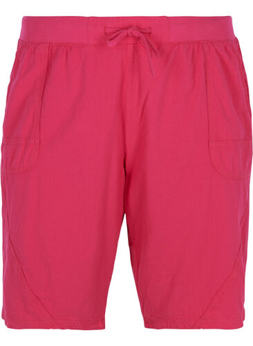 Løse shorts i bomuld, Pink Yarrow, Packshot image number 0
