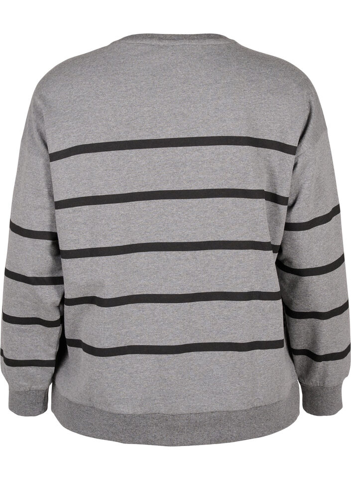 Sweatshirt med striber, MGM w. Black Stripe, Packshot image number 1