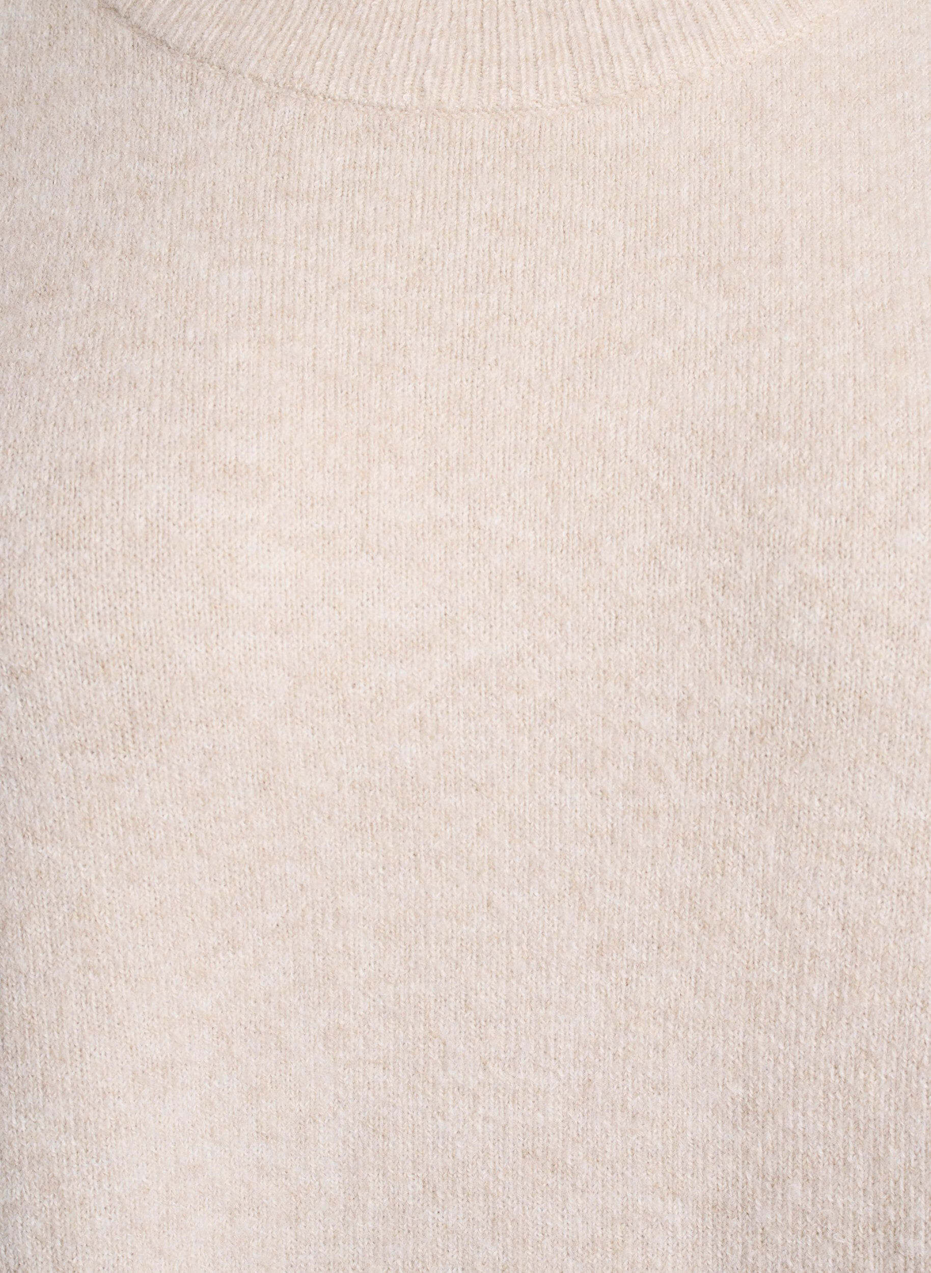 Zizzi Strikkjole med 3/4 &aelig;rmer og rund hals, P. Stone White Mel., Packshot image number 2