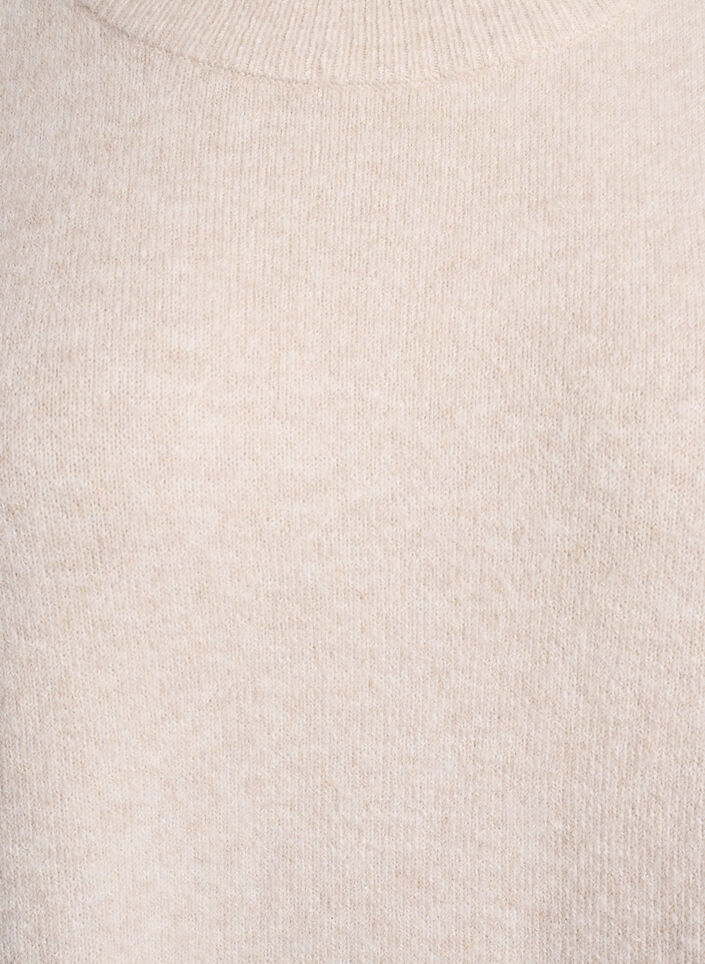 Strikkjole med 3/4 ærmer og rund hals, P. Stone White Mel., Packshot image number 2