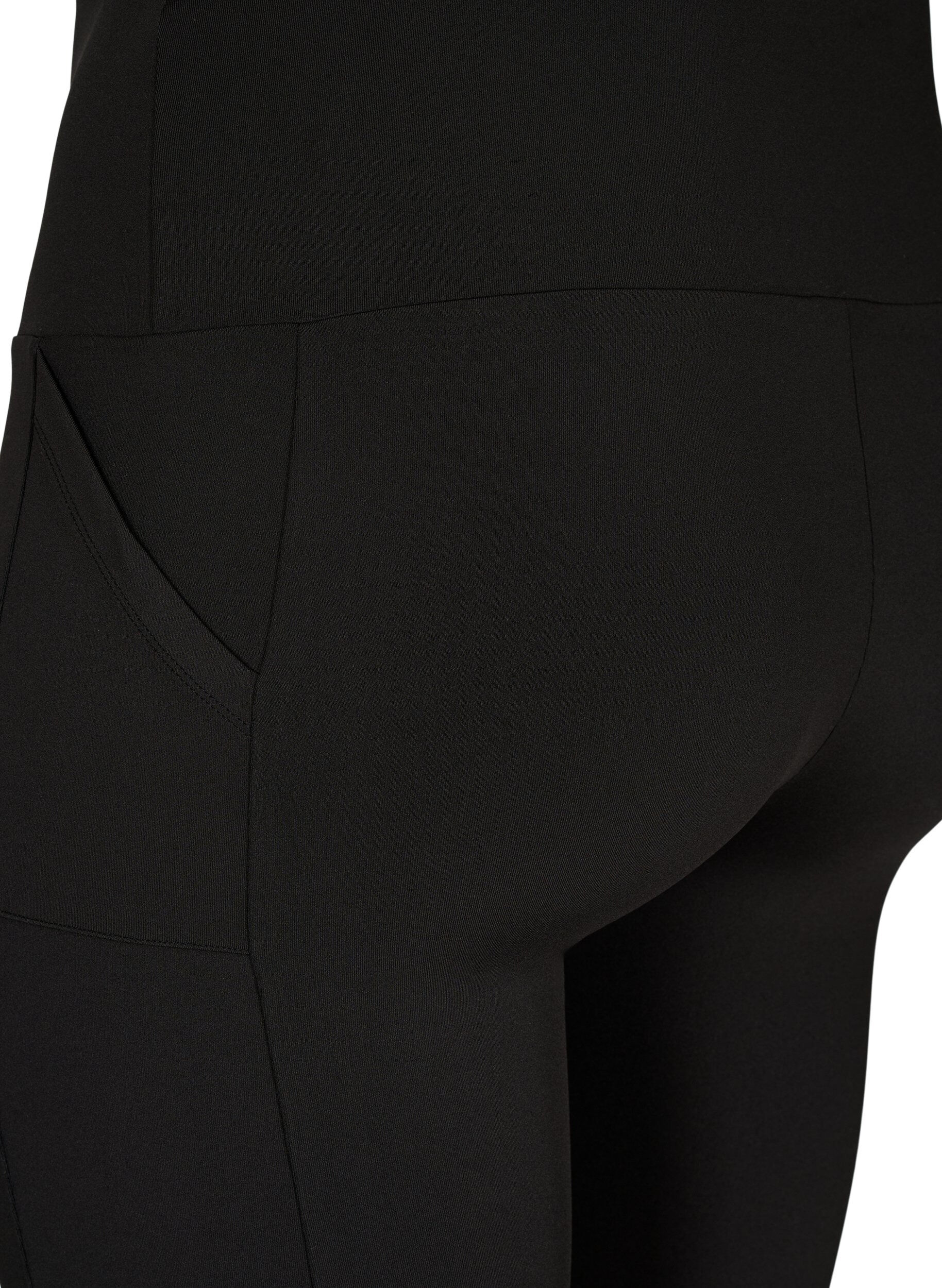 Zizzi T&aelig;tsiddende shorts med h&oslash;j talje og lommer, Black, Packshot image number 3