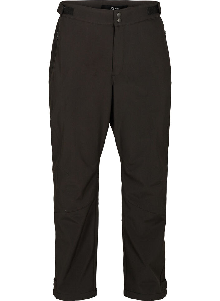 Softshell bukser med justerbar velcro, Sort, Packshot image number 0