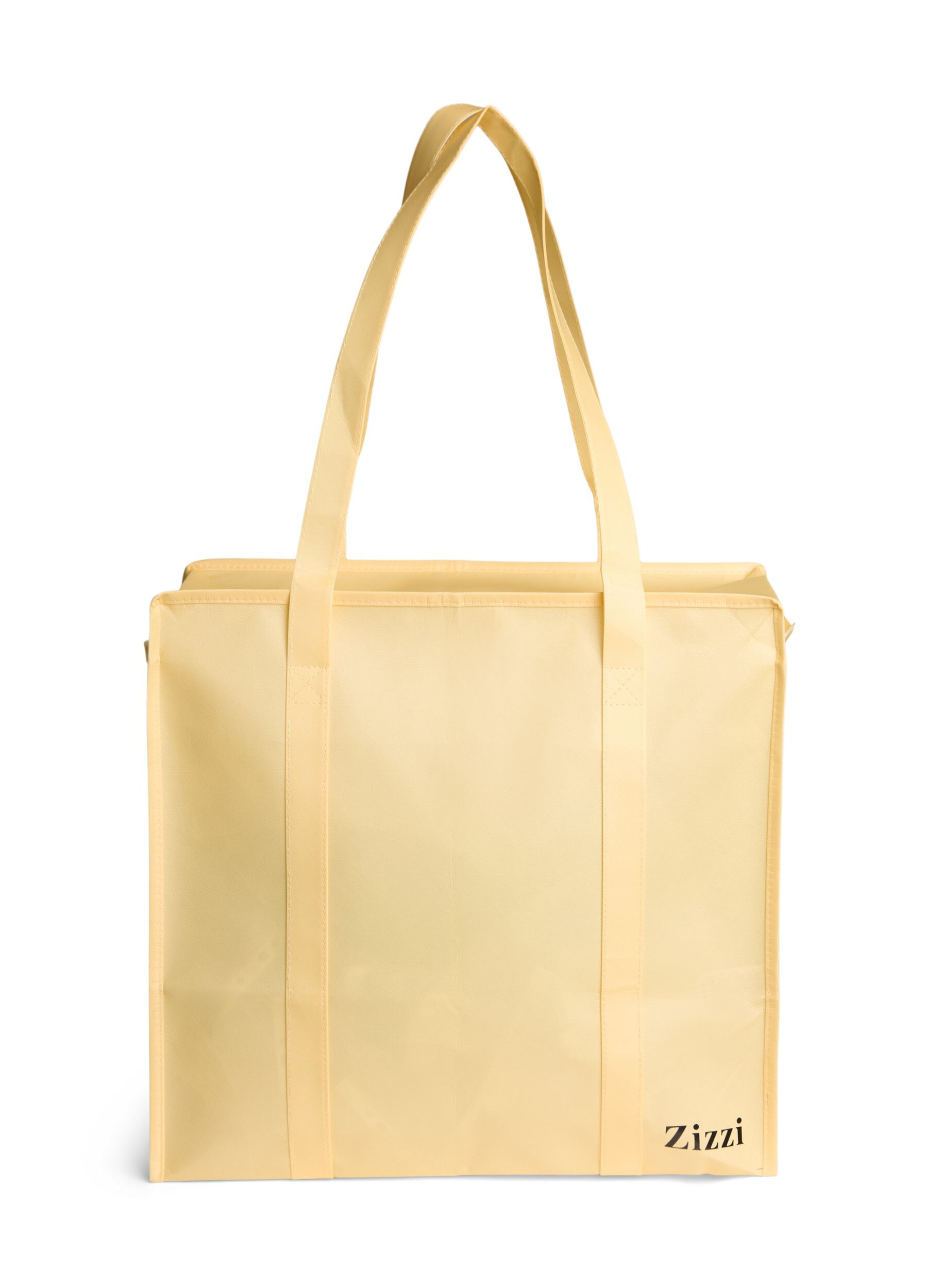 Zizzi Shoppingbag med lynl&aring;s, Gul, Packshot image number 1