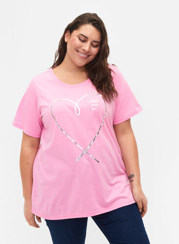 FLASH - T-shirt med motiv, Begonia Pink, Model image number 0