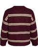 Strikbluse med dobbelte kontraststriber, R&oslash;d, Packshot image number 1