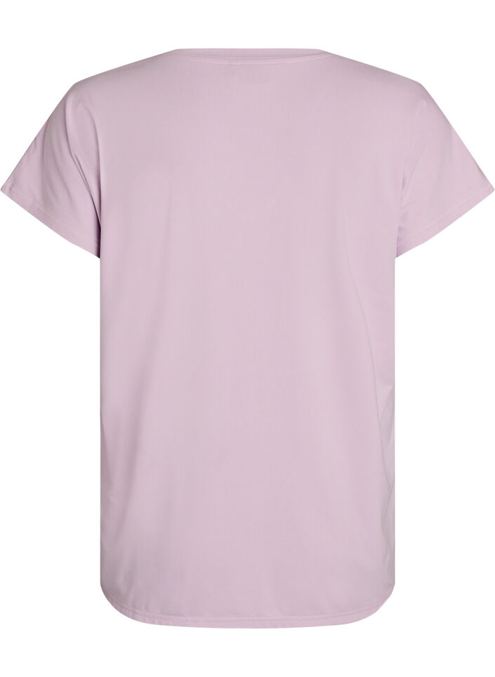 L&oslash;s tr&aelig;nings t-shirt med v-hals, Lilla, Packshot image number 1