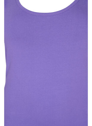 Ensfarvet basis top i bomuld, Ultra Violet, Packshot image number 2