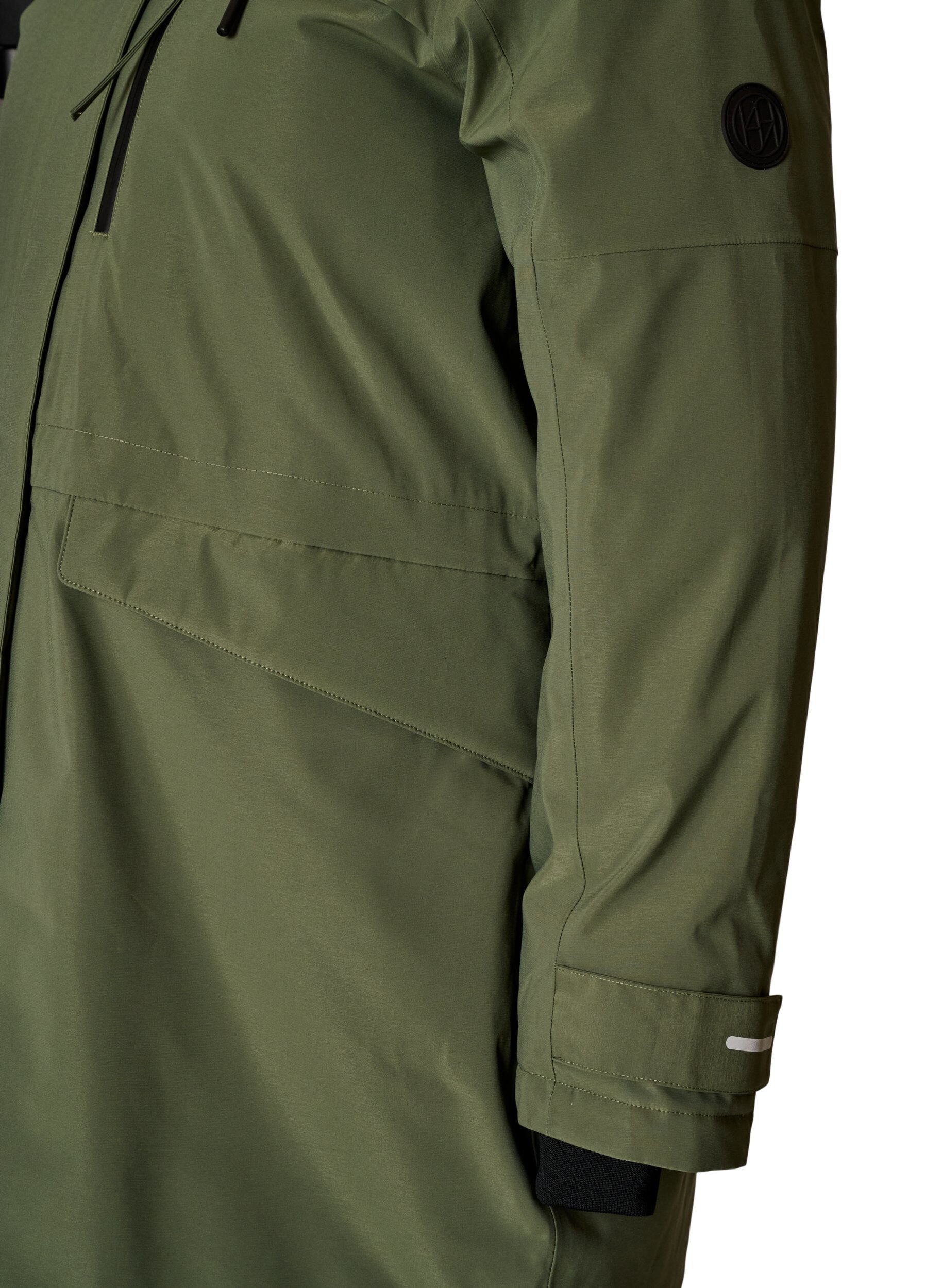 ZizziVandafvisende parka med h&aelig;tte og funktionelle detaljer, Gr&oslash;n, Packshot image number 3