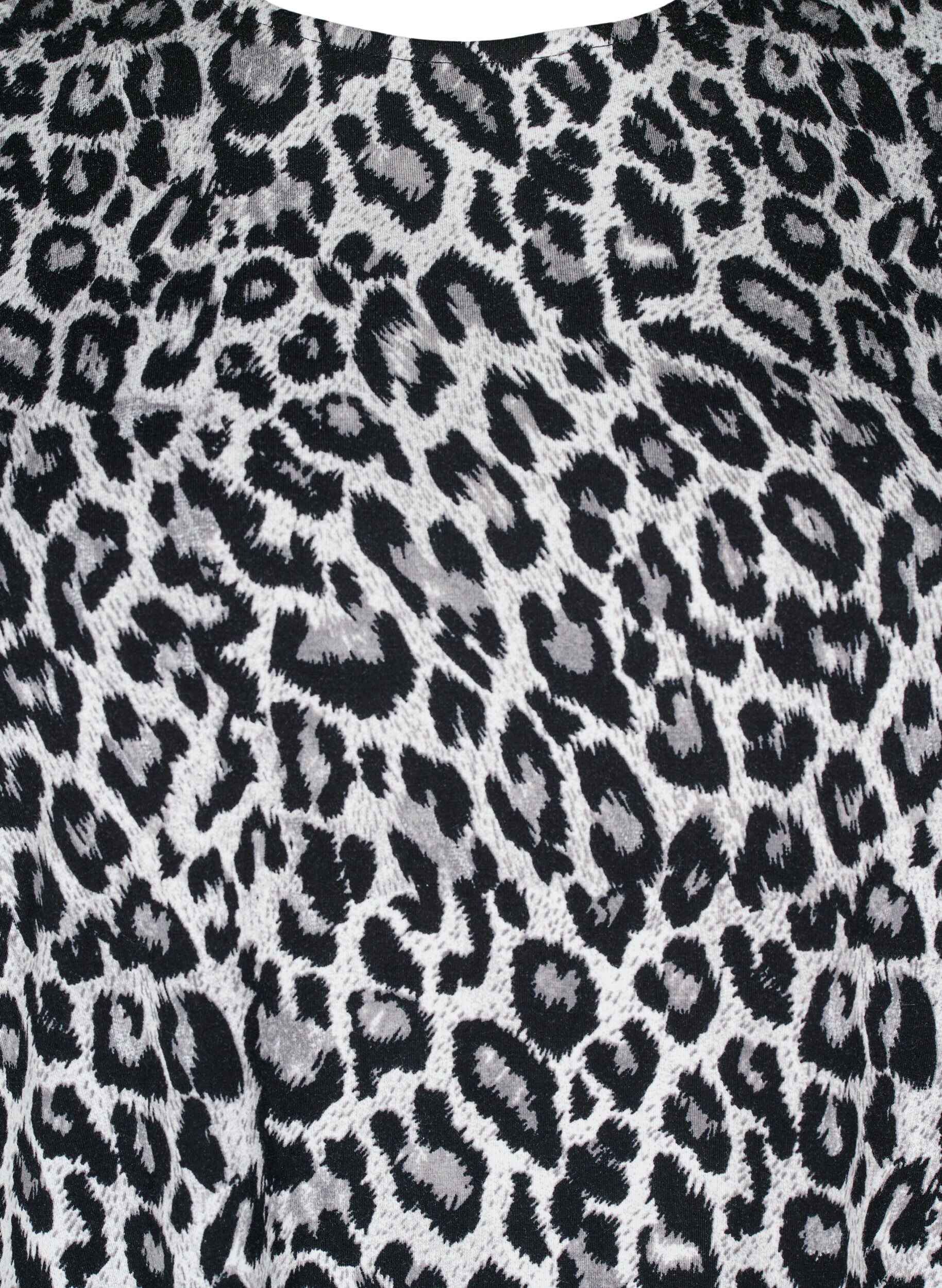 Zizzi Lang&aelig;rmet bluse med leopardprint, Gr&aring;, Packshot image number 2