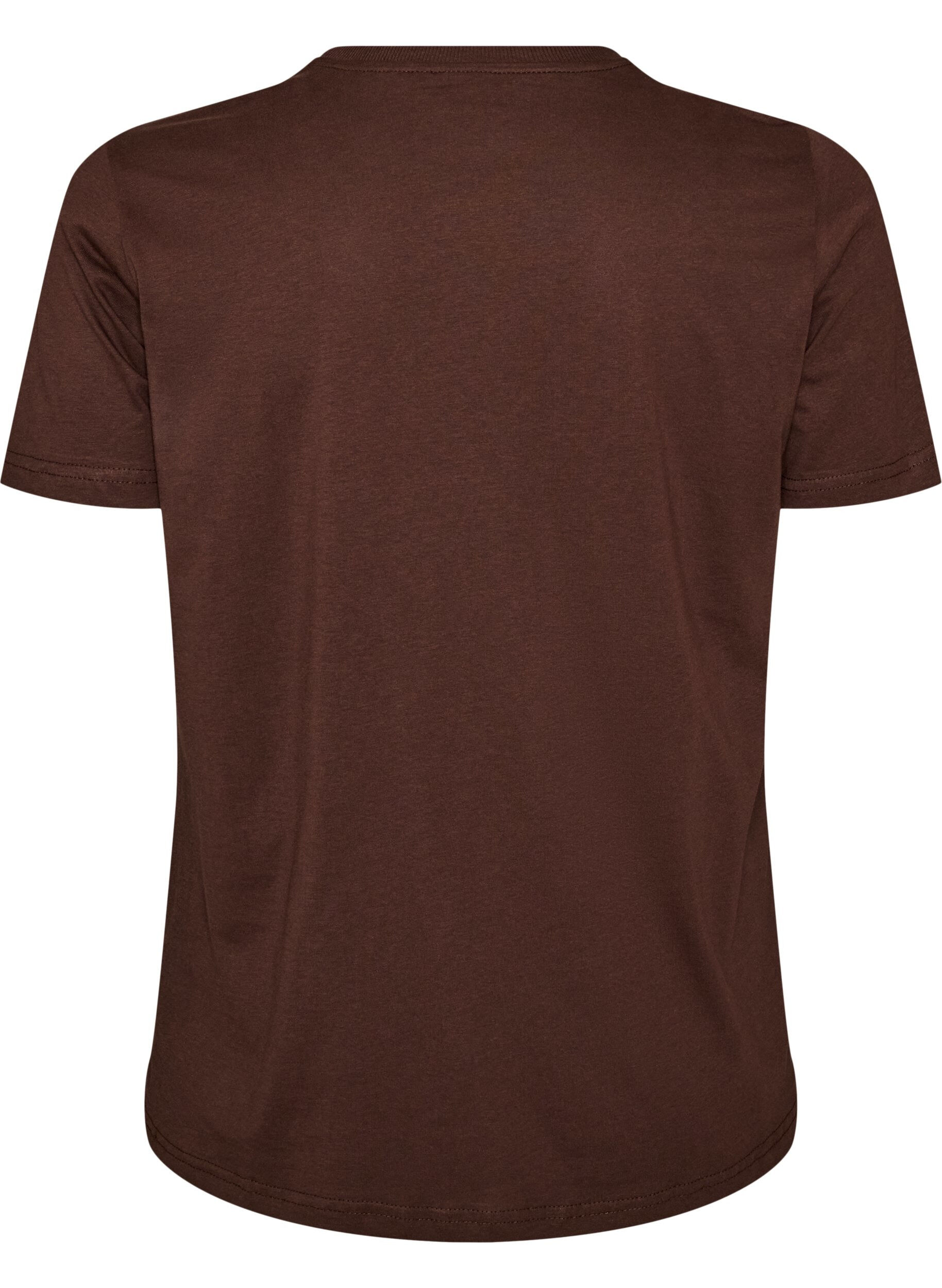 ZizziT-shirt i bomuld med frontmotiv, Brun, Packshot image number 1