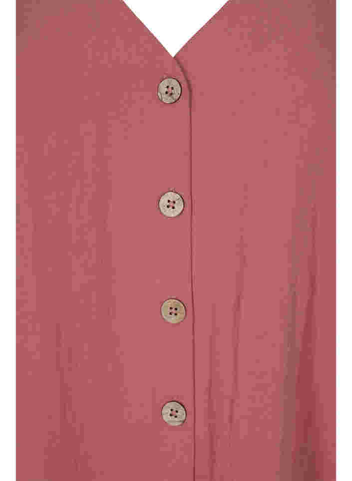 Viskose bluse med knapper og v-hals, Withered Rose, Packshot image number 2