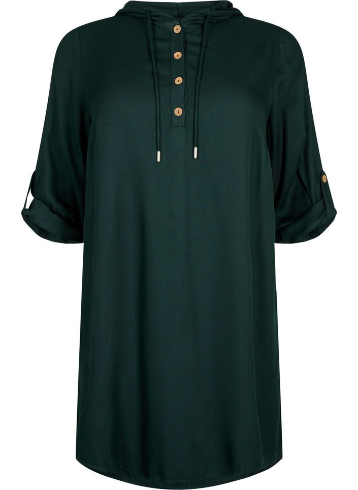 Viskose tunika med hætte, Scarab, Packshot image number 0