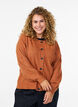 Ribstrikket cardigan med knapper, Orange, Model image number 0