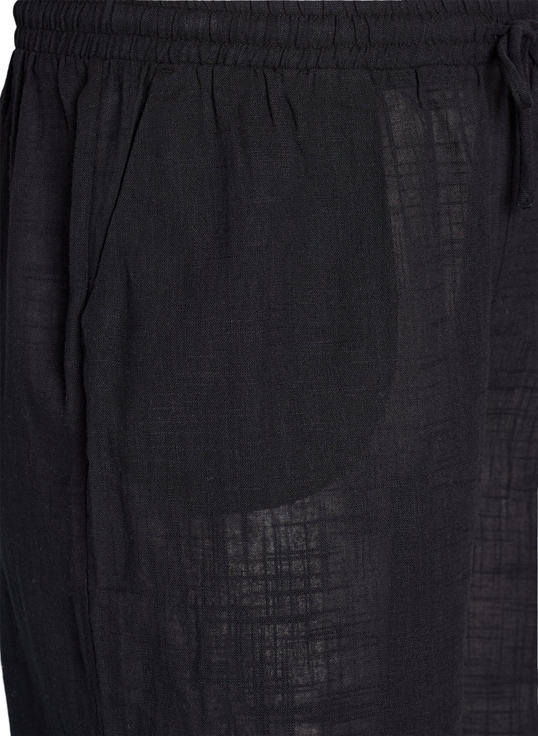 Zizzi FLASH - Straight fit bukser med h&oslash;j talje, Sort, Packshot image number 2