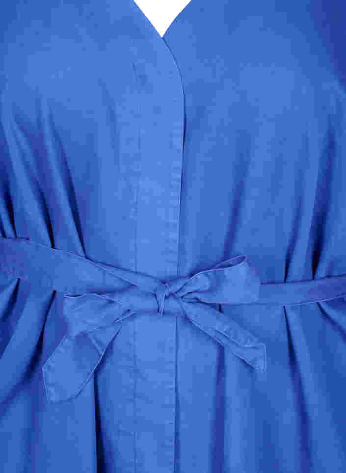 Kjole med 3/4 ærmer og bindebånd, Dazzling Blue, Packshot image number 2