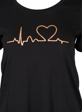 Kortærmet nat t-shirt i bomuld, Black HEART COPPER, Packshot image number 2