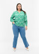 Printet viskosebluse med smock, Jolly Green Oriental, Model image number 2