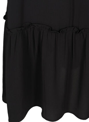 Kort kjole med flæsekant, Black, Packshot image number 3