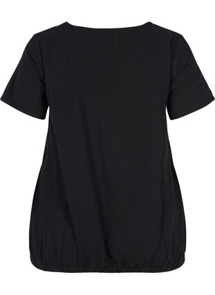 Bluse med korte ærmer, Black, Packshot image number 1