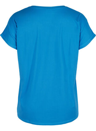 Ensfarvet trænings t-shirt, Daphne Blue, Packshot image number 1