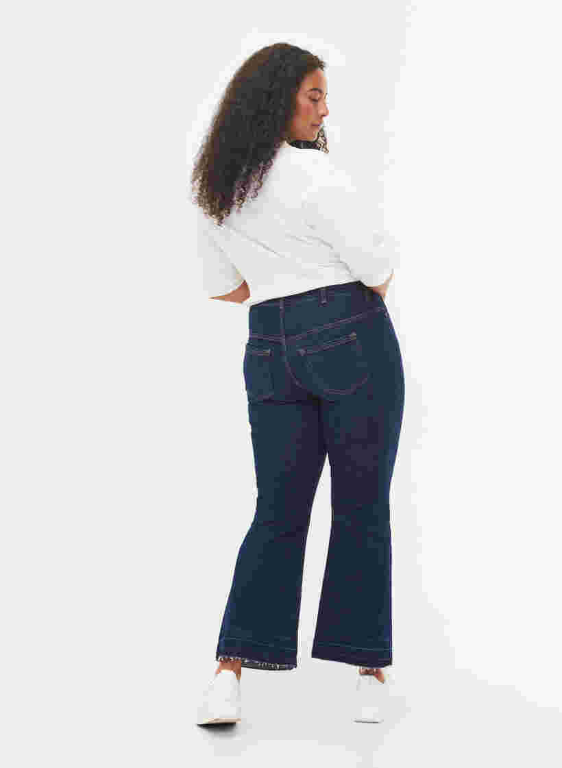 Ellen bootcut jeans med høj talje, Dark blue, Model image number 1