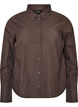 Skjorte i bomuld med ternet m&oslash;nster, Brun, Packshot image number 0
