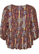 Bluse med paisleyprint og sn&oslash;redetalje, Lilla, Packshot image number 1