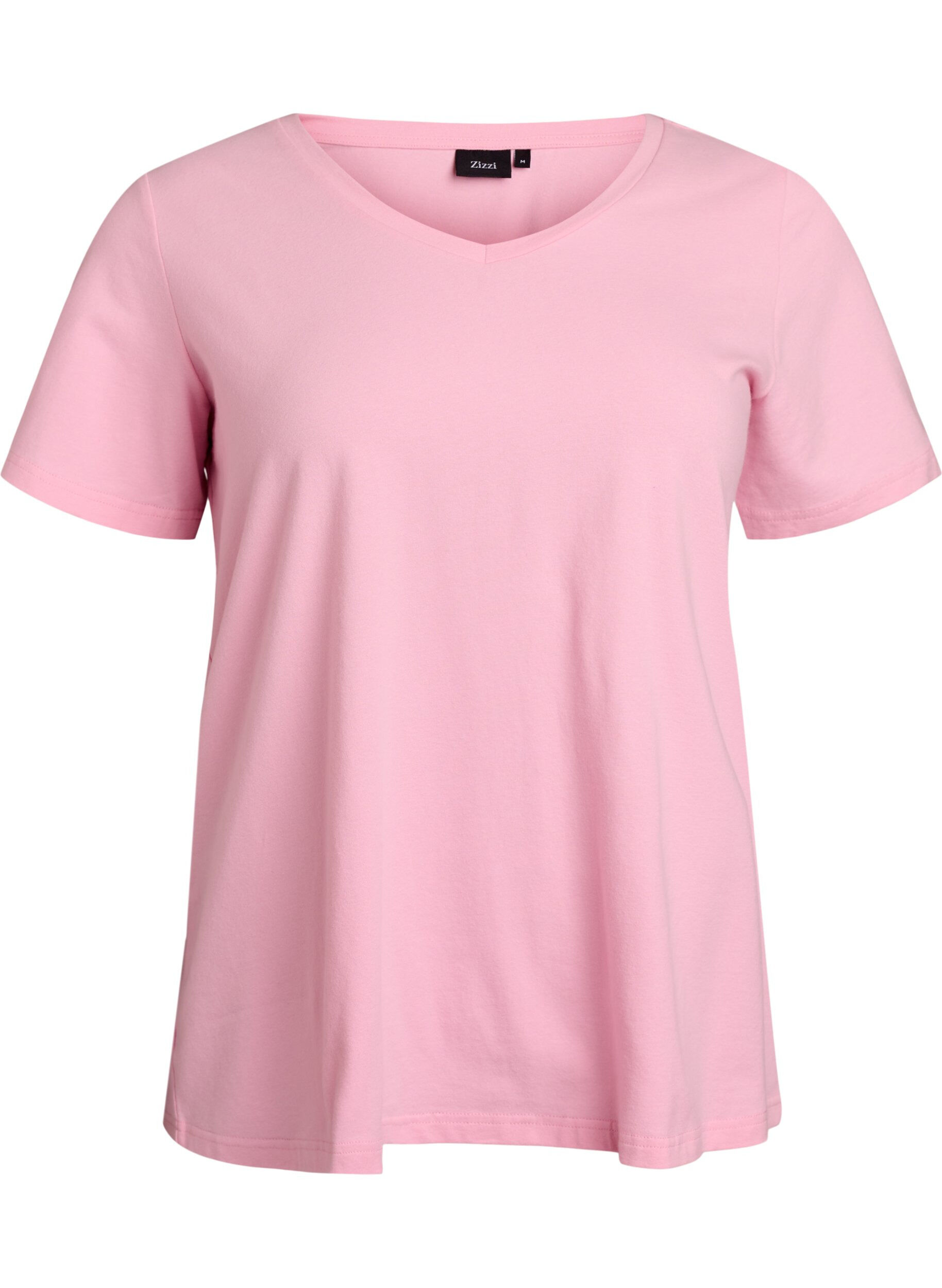 Ensfarvet basis t-shirt i bomuld