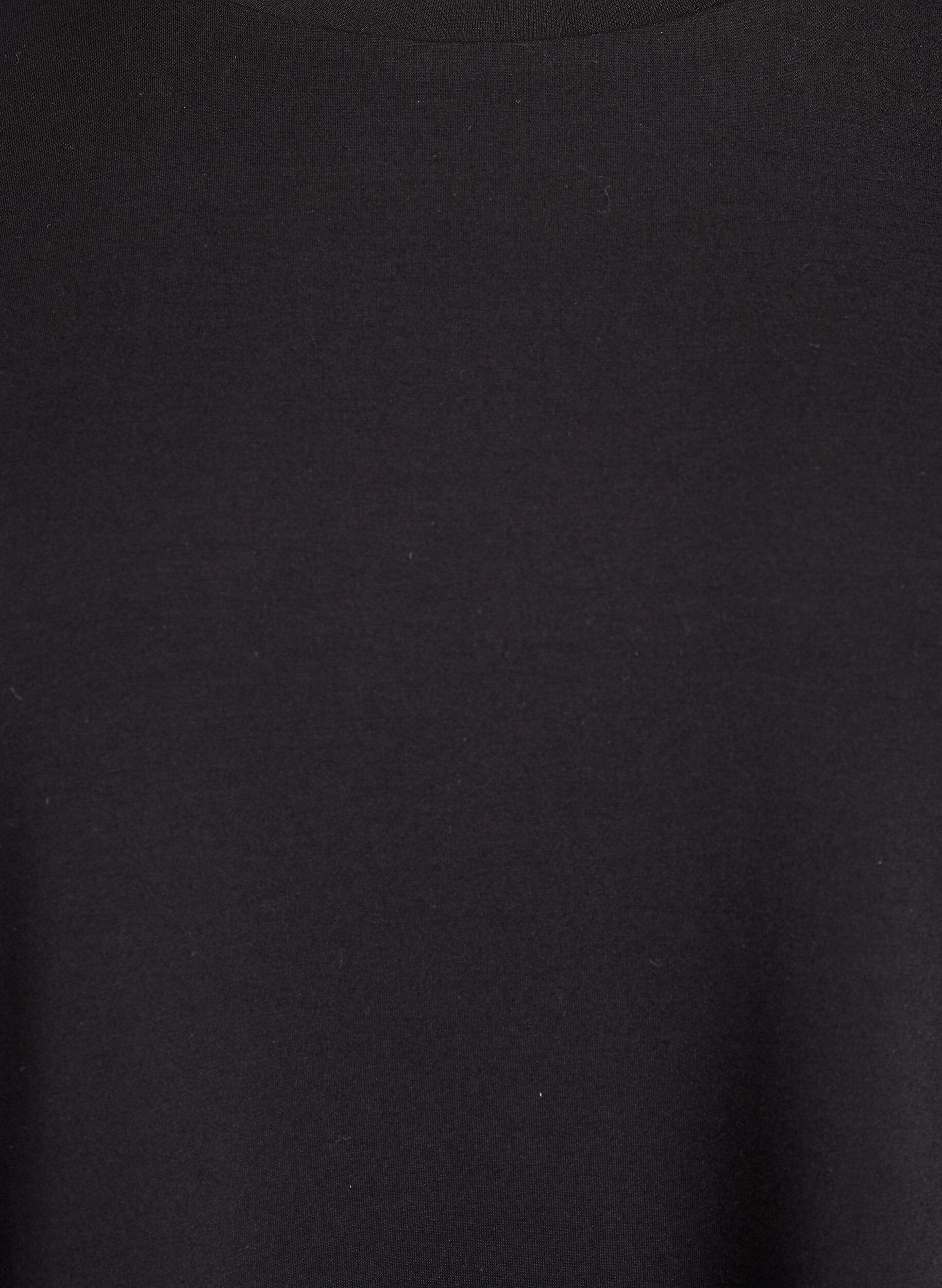 Zizzi Kort loose fit t-shirt i modalblanding, Sort, Packshot image number 2