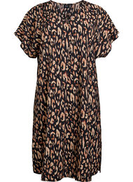 V-hals kjole i viskose, Sort