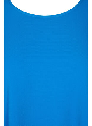 Bluse med korte ærmer og rund halsudskæring, Princess Blue, Packshot image number 2