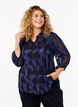 Chiffon bluse med jacquard mønster, Evening Blue, Model image number 0