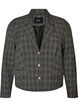 Kort blazer med ternet m&oslash;nster, Gr&aring;, Packshot image number 0