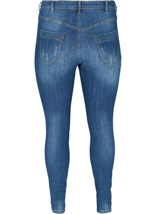 Amy jeans med slid detaljer, Blue denim, Packshot image number 1