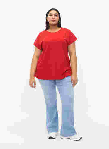 Kortærmet t-shirt i bomuldsblanding, Tango Red, Model image number 2
