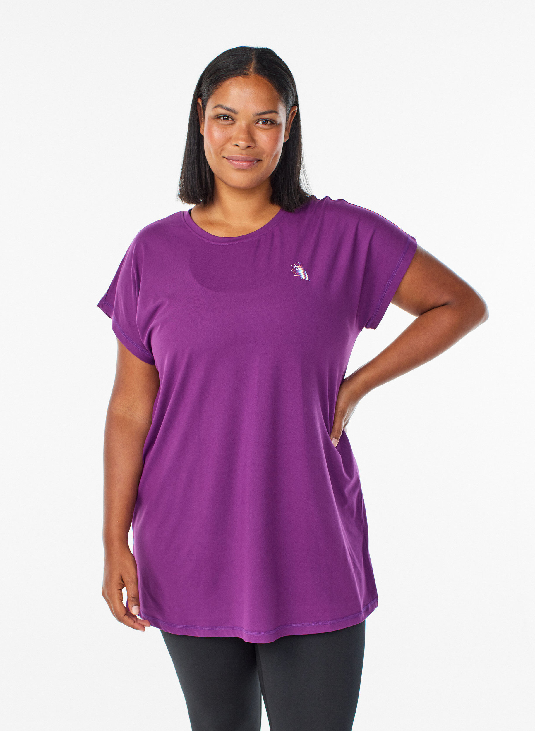 ZizziLang tr&aelig;nings t-shirt, Lilla, Model image number 0