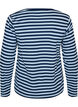 Lang&aelig;rmet natbluse i rib jersey med striber, Bl&aring;, Packshot image number 1