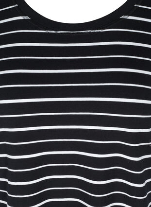 Kortærmet bomuldskjole med lommer, Black w. stripe, Packshot image number 2