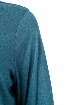 Meleret bluse med lange ærmer, Legion Blue Mel., Packshot image number 2