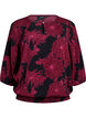 Viskosebluse med blomsterprint og smock, Mørk Bordeaux, Packshot image number 0