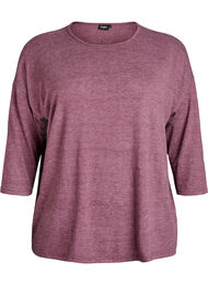 Jerseybluse med 3/4 &aelig;rmer, R&oslash;d