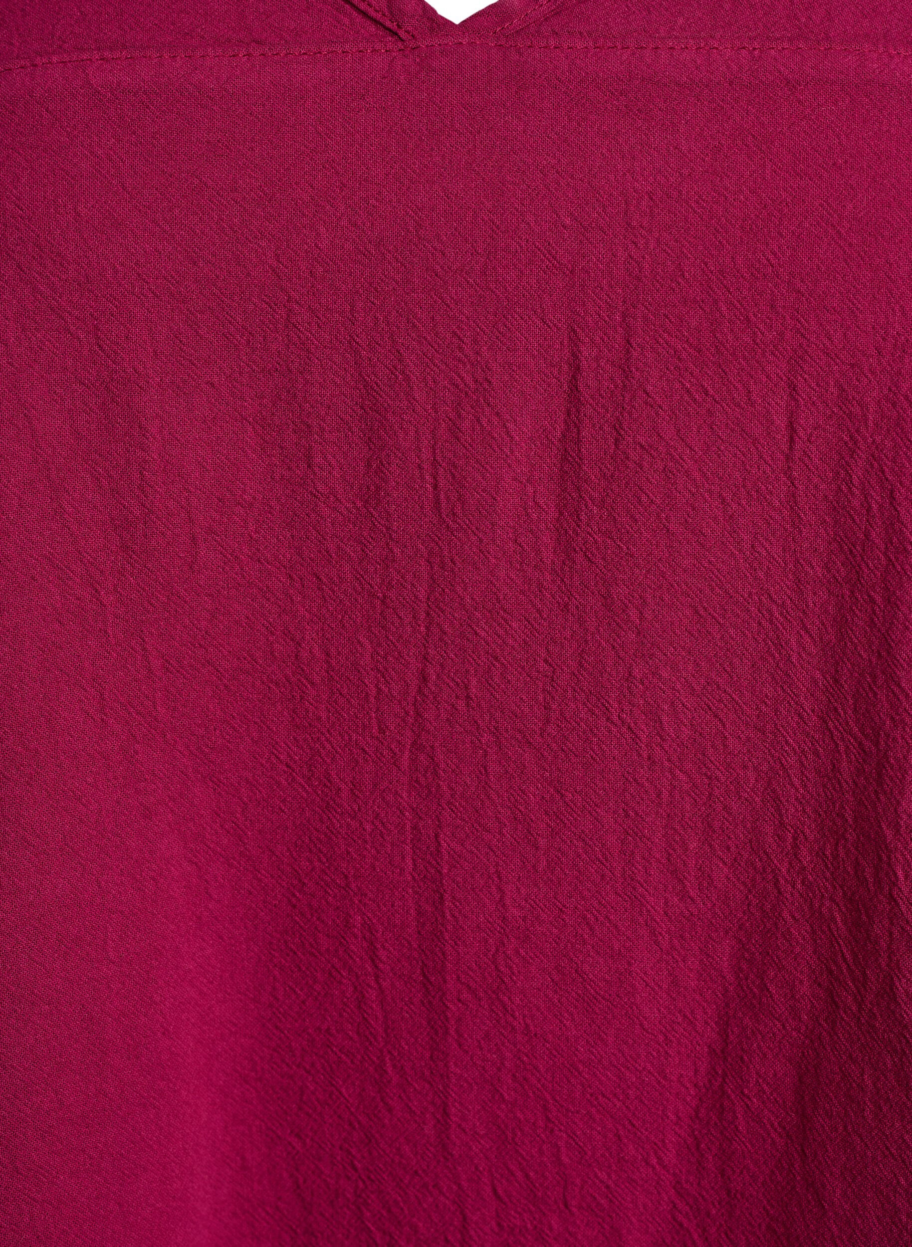 ZizziKort&aelig;rmet kjole i bomuld, R&oslash;d, Packshot image number 2